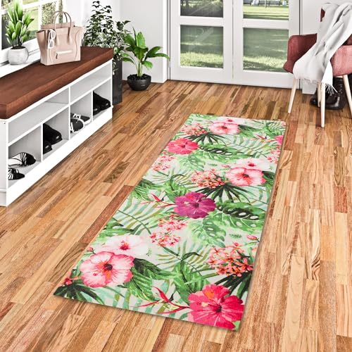 Pergamon Küchenläufer Teppich Trendy Vintage Jungle Grün Bunt in 2 Größen