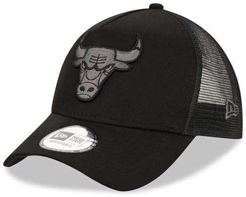 New Era Chicago Bulls NBA BOB Team Logo Schwarz Verstellbare A-Frame Trucker Cap - One-Size