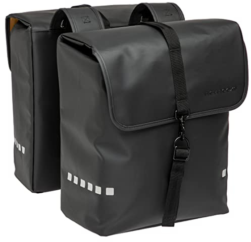 New Looxs Odense Double 39 L - Doppeltasche - Fahrradtasche für Gepäckträger - E-Bikes Geeignet - Doppelte Fahrradtasche - Wasserdicht Polyester - Schwarz