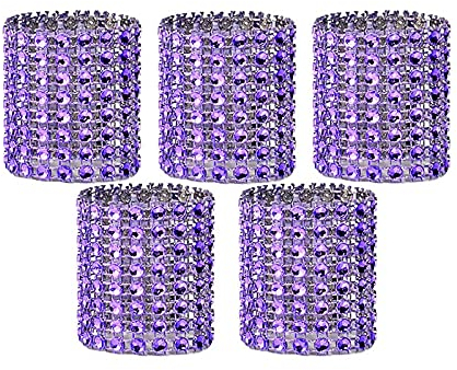 MWBLN Serviettenring,10er Serviettenring,Stühle Schnallen,Hochzeitsveranstaltung Dekoration Handwerk Halter,Handgemachte Partybedarf lila