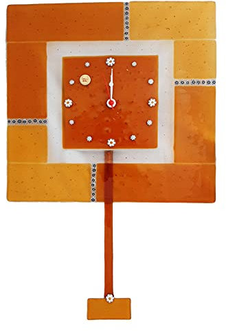 BSDesign - Reloj de péndulo de cristal de Murano 30 x 30 cm Accademia