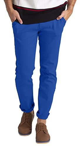 westAce Mens Chino Trousers Athletic-fit Flat-Front Casual Stretch Cotton Classic Pants with Phone Pocket | Sizes 30W-40W | High-Rise Work Pants for Men (Royal Blue, 32W x 30L)