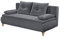 MAGNUS Bequemes Schlafsofa mit Bettkasten in Anthrazit - Ausziehbares Sofa mit Schlaffunktion - 202 x 94 x 104 cm (B/H/T)