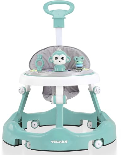 Twinky® Lauflernwagen mit Spielset & Bodenmatte - Robuste 4-fach verstellbare Vorschul-Lauflernhilfe Bordeaux Rot - Ideal als Gehhilfe für die ersten Schritte Ihres Kleinen (Mint Grün)