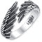 Feder Ring Verstellbar Silber Ring Unisex Vintage Angel Flügel Ring Frauen Offene Ring für Damen Herren Schmuck personalisiert Geschenk