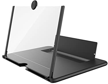 Handy Bildschirmlupe 12 Zoll Handy Bildschirmvergrößerung Faltbarer Telefon Bildschirmlupe für alle Smartphone, Geschenke, Schwarz