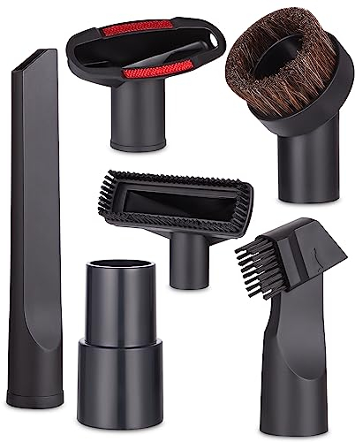 Staubsauger Aufsatz,Staubsauger Zubehör,Inklusive 2-in-1 Flachsaugkopf, Pferdehaar Rundbürste, T-förmige Bürste, Langer Flacher Saugkopf, Sofa Saugkopf, 32-35mm Adapter