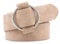XZQTIVE Ledergürtel Damen Mit Kreis Schnalle - No Pin & Hole Verstellbar für Jeans - Wildleder, Khaki, Fit Taille Größe Unter 120cm