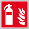 Schild Feuerlöscher PVC Premium Qualität lange nachleuchtend | 30 cm x 30 cm selbstklebend | Symbolschild Quadratisch vollflächig | Qualitative Verarbeitung für lange Haltbarkeit