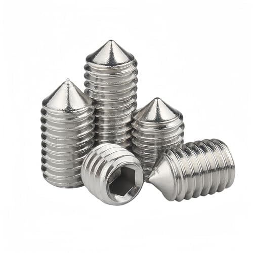 SYDARSYN Vis Sans Tête à Pointe Conique en Acier Inox, Vis à Métaux, Vis Pointeau, Vis à Six Pans Creux M3x4mm (30 pcs)