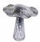 Glas Art handmade Dekoaufsteller Fungus Pilzfiguren Herbst Dekoration Pilze Metall Herbstdeko 18-39cm hoch (18x16 cm, Silber)