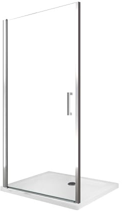 Duschtür für Nische mit Pendeltür aus 8 mm Glas mit Easy-Clean, reversibel - H 200 cm - 8 mm (CM.89-93 verstellbar)
