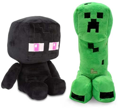 M-inecraft Plüschtiere,2 PCS M-inecraft Stofftier Plüschpuppe Kinderspielzeug Plüschtiere Cartoon Plüschfigur Spielzeug Puppe Kuscheltier Plüschfiguren Cartoon Charaktere Geschenke für Kinder