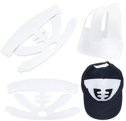 FINGERINSPIRE 24 Stück Baseballkappen Einsätze Former Kunststoff Weiß Hut Innenstütze Baseball Bump Halter Flexibel Langlebig Hutformer Universelle Kappen Innenauskleidung Für Display Ständer