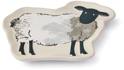 Cooksmart British Designed Ceramic Tea Bag Tidy | Tea Bag Dish For Used Tea Bags | Teabag Dish With Modern Design | Trinket Dish For All Homes or Offices - Highland Sheep