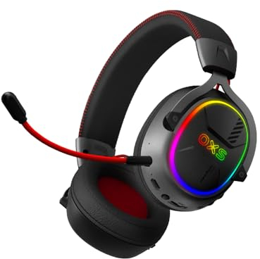 OXS Storm G2 Cuffie da Gioco Wireless, Audio Surround Virtuale 7,1, 3 Modalità EQ, Bassa Latenza 2,4 GHz, Driver da 50 mm, Luce RGB, Bluetooth 5.3, Compatibile con PC, Console, Cellulare, Nero