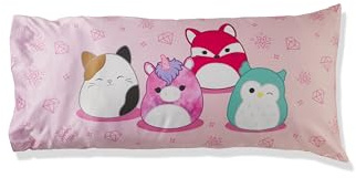 Squishmallows Bettwäsche, seidiger Satin, Standard-Beauty und King-Size-Kissenbezug 51 x 91 cm für Haare und Haut (offiziell Lizenziertes Produkt)