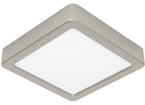 EGLO LED Deckenleuchte Fueva 6, quadratische Deckenlampe | Aufbaulampe aus Metall in Silber und Kunststoff Weiß, Deckenbeleuchtung warmweiß-kaltweiß, 15x15 cm