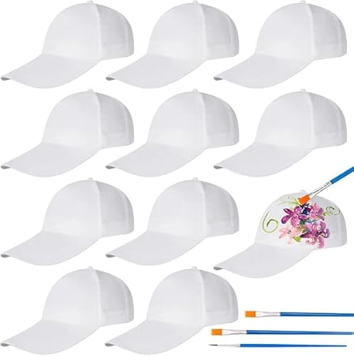 WAVATA Set di 10 cappellini da baseball per bambini, set fai da te, per bambini, da baseball, per compleanno, Halloween, Natale