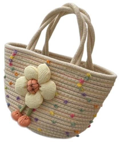 AJTUTUS Modische Strickhandtasche mit Dekor Praktische Tasche Modische Tasche Ein Muss für, Niu Hua Bao Beige Co