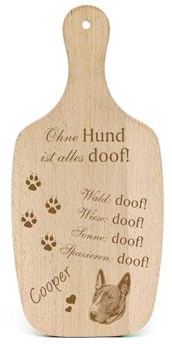 DEKOLANDO Deko Hundeschild Geschenk Hund Bullterrier Kopf -... Alles Doof- Hundeschilder Hundebesitzer Hundemama Hundepapa Hundeliebhaber Hundehalter
