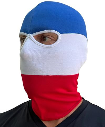 No Face No Name Sturmhaube in Blau Weiß Rot gestreift I Balaclava Maske Einheitsgröße I Ultras Hooligans Ski Motorrad
