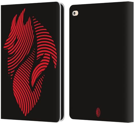 Head Case Designs Licenza Ufficiale AC Milan Logo Grafica Custodia Portafoglio in Pelle Compatibile con Apple iPad Air 2 (2014)