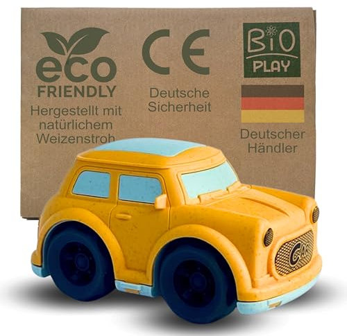 BIOPLAY® Spielzeugauto Mini-Style | Bio Kunststoff | ab 18 Monate für Jungen und Mädchen | Indoor und Outdoor | Nachhaltiges Spielzeug Auto ab 1 Jahr