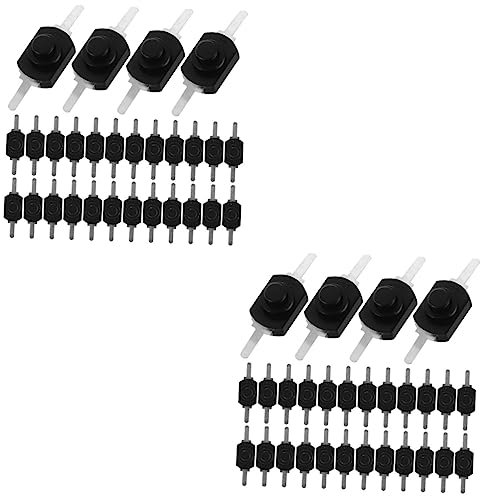 CIYODO 100 Stk Mikroschalter Ein Aus für Steckdose Taschenlampenschalter an aus rastender Mini-Druckschalter Auslauf leuchtfackel handtaschenlampe circuit klein selbst sperren Bauch Black