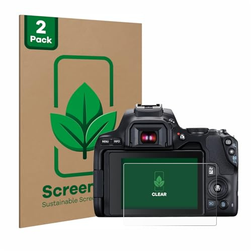 ScreenLeaf 2 Stück Schutzfolie für Canon EOS 250D [nachhaltiger Displayschutz, Folie, transparent, kratzfest]