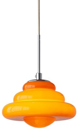 Jadssox Nordic Glas Pendelleuchte UFO hängende Deckenlampe 7″ Kleiner Kronleuchter Moderne Pendelleuchten Kücheninsel Beleuchtungskörper Esstisch Schlafzimmer Hängelampen