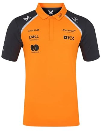 McLaren F1 Team Official Polo Shirt, Papaya Orange, GRET, 2025 Season (UK, Alpha, 3XL, Regular, Regular, Autumn Glory/Phantom)
