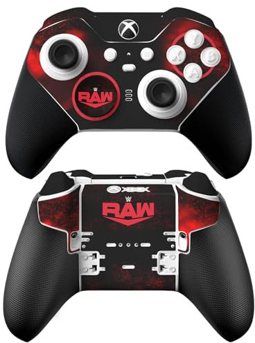 Head Case Designs Offizielle WWE Raw TV - Programm Logos Vinyl Haut Gaming Aufkleber Abziehbild Abdeckung kompatibel mit Xbox Series X & S Elite Wireless Controller Series 2