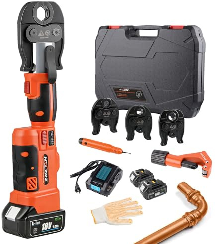 HZLZRZ Pro Press Tool with 1/2, 3/4, 1Pro Press Copper Crimper Tool with 12-Ton Hydraulic Power, Apply US Standard Copper Pipe or Stainless Steel Tube, Suitable for Plumber