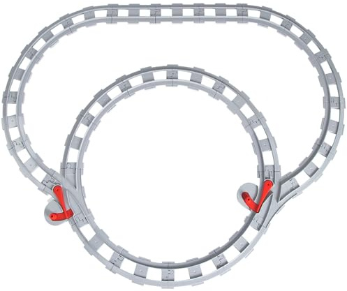 Cabeeskii Bausteine Schienen Set, 25 Stück Spielzeug Eisenbahnschienen | City Zug Schienen bestehend aus Cross Track Gerade, Kurven Schienen, kompatibel mit dem Marktführer ab 3 Jahren