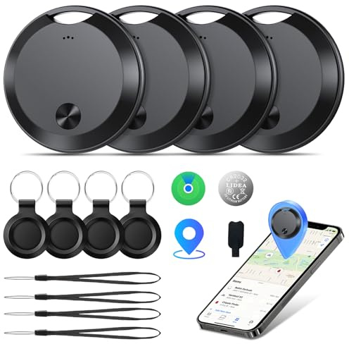 Air Tracker Tags 4er Pack Schlüsselfinder, Air Tracker Tag Kompatibel mit Apple Wo ist? APP (Nur iOS), Koffer Tracker für Taschen/Gepäck/Key, Batterielebensdauer EIN Jahr, IP67 wasserdicht (4er Pack)