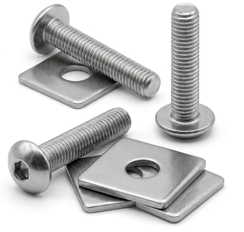 PB Schrauben® 10x Schraube und Klemmplättchen für Doppelstabmattenzaun Befestigung Edelstahl A2 I Zaunbauschraube - Rostfrei - I Edelstahl