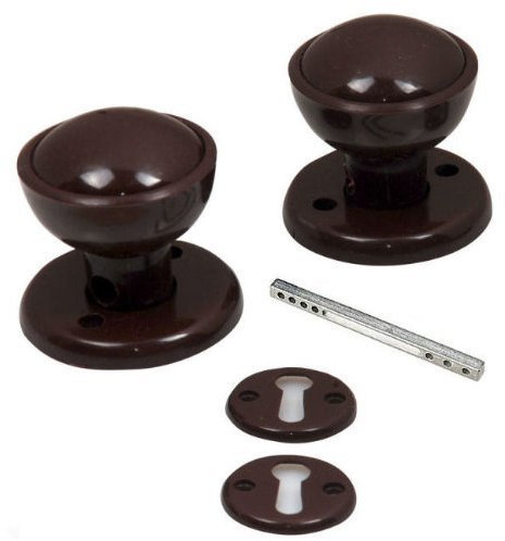 Brown Plastic Rim Mortice Door Knob Set
