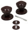 Brown Plastic Rim Mortice Door Knob Set