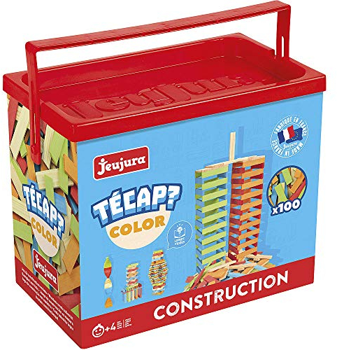 Jeujura - 8336- Jeux de Construction-Tecap Baril de Planchettes Color 48 months to 1200 months - 100 Pieces