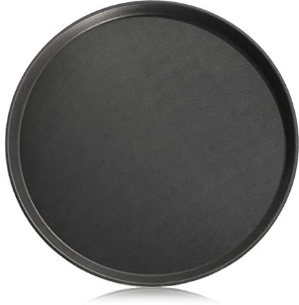 New Star 25217 NSF rotonda in plastica rivestito di gomma antiscivolo vassoio, 40,6 cm, nero