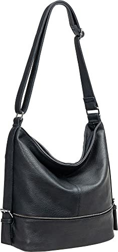 Caspar TS732 große Damen XL Umhängetasche, Farbe:dunkelblau