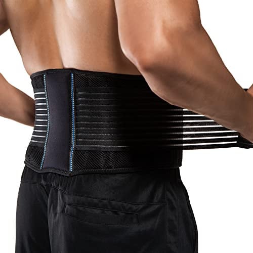 BraceUP Fascia Lombare Supporto Schiena Uomini e Donne - Pancera Contenitiva Uomo Donna, Busto Ortopedico Lombare con Doppi Cinturini Regolabili (L/XL 90-110 cm)