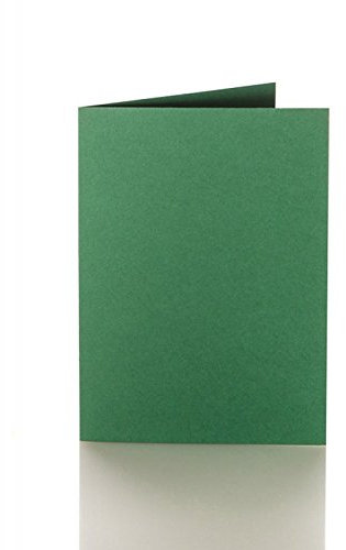 Paper24 50 Faltkarten in 120 x 170 mm (für B6 Umschläge), Grammatur: 240 g/m², Farbe: 13 Dunkelgrün