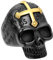 JewelryWe Totenkopf Ringe Herren Edelstahl: Biker Herren-Ring Gold Kreuz Schwarz Totenkopf Schädel Skull Ring Gotik Punk Männer Bandring Band mit Gravur Größe 59
