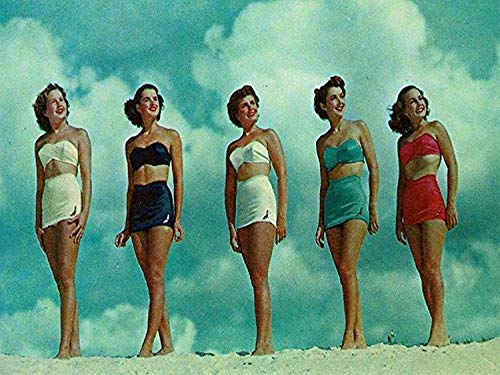Buyartforless Bathing Beauties 24x36 GICLEE 12 color Art Print Poster Vintage Bathing Suits