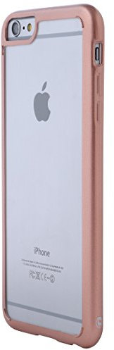 Ultratec Cover Hybrid per Smartphone/Guscio con Bordo colorato in TPU per iPhone 6 e 6s, incl. Custodia Protettiva con Cerniera Lampo, Trasparente/Rosa Oro