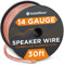 InstallGear 14 Gauge AWG 30ft Speaker Wire Cable - Clear