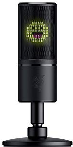 Razer Seiren Emote - PC Gaming USB Microfono per Streaming con Display di emoticon a LED 8 bit (Emoticons Reattive Allo Streaming, Microfono a Condensatore Cardioide) Nero