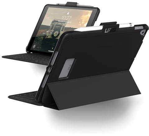 URBAN ARMOR GEAR UAG iPad 10.2-inch (8th Gen, 2020) & (7th Gen, 2019) Case, Scout Feather-Light Rugged Military Drop Tested Protective Cover with Apple Pencil Holder, Black